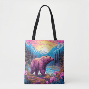 Tote Bag Illustration extérieure vintage colorée