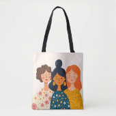 Tote Bag Illustration Femmes Amis Art Graphisme tendance (Devant)