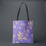 Tote Bag Illustration florale d'or bleu Vintage<br><div class="desc">Illustration florale en or bleu Vintage pour améliorer parfaitement votre style de mode personnel.</div>