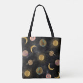 Tote Bag Illustration Gold Sun Moon Planètes Space (Dos)