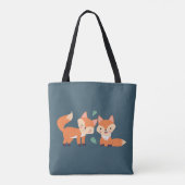 Tote Bag Illustration graphique des renards orange mignons (Dos)