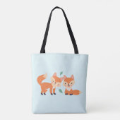 Tote Bag Illustration graphique des renards orange mignons (Dos)