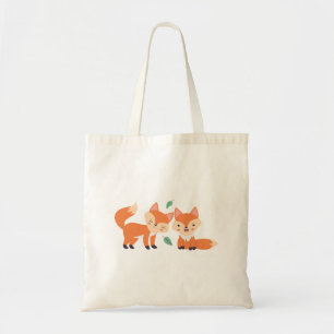 Tote Bag Illustration graphique des renards orange mignons