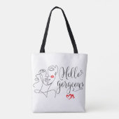 Tote Bag Illustration Hello Gorgeous Face (Dos)