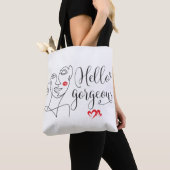 Tote Bag Illustration Hello Gorgeous Face (De près)