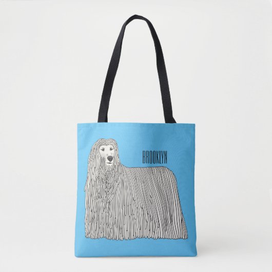 Tote Bag Illustration Komondor pour chien (Devant)