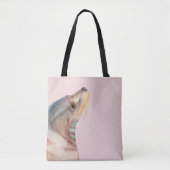 Tote Bag Illustration mignonne d'aquarelle d'otarie (Devant)