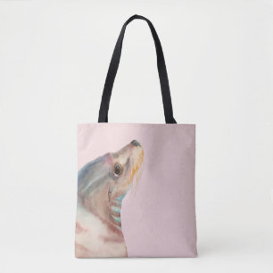 Tote Bag Illustration mignonne d'aquarelle d'otarie