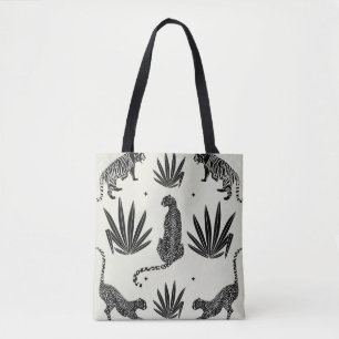 Tote Bag Illustration minimaliste du guépard Vintage