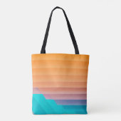 Tote Bag Illustration orange et turquoise (Dos)