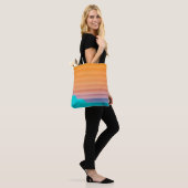 Tote Bag Illustration orange et turquoise (Sur le modèle)