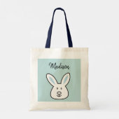 Tote Bag Illustration Pastel Blue Cute Bunny de Pâques (Dos)