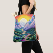 Tote Bag Illustration Pittoresque du paysage Abstrait (De près)