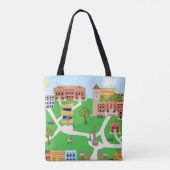 Tote Bag Illustration rétro du campus le plus froid (Dos)