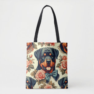 Tote Bag Illustration Retro Rottweiler