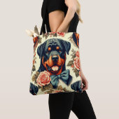 Tote Bag Illustration Retro Rottweiler (De près)