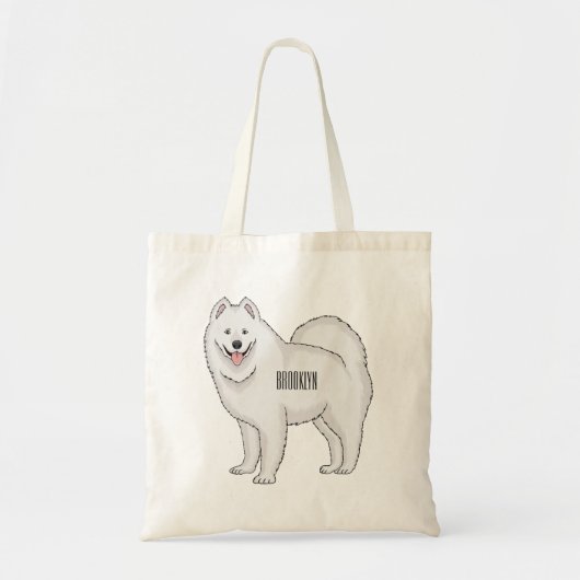 Tote Bag Illustration Samoyed dog (Devant)