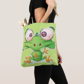 Tote Bag Illustration Super Cute Froggie (De près)