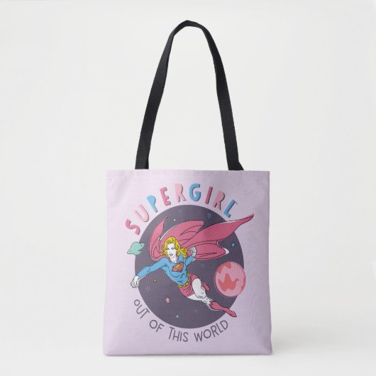 Tote Bag Illustration Supergirl volant vers le haut (Devant)