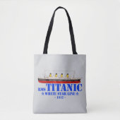 Tote Bag Illustration Titanic RMS - White Star Line 1912 (Devant)