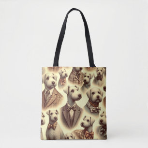 Tote Bag Illustration vintage Bedlington Terrier