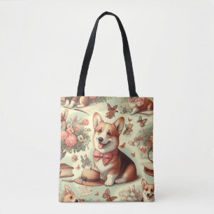 Tote Bag Illustration vintage de Corgi Cardigan gallois