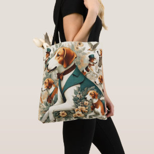 Tote Bag Illustration vintage de Foxhound sans joint