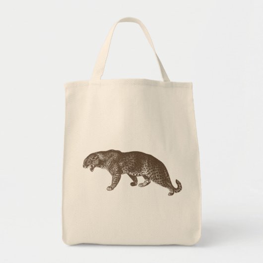 Tote Bag Illustration vintage du léopard (Devant)