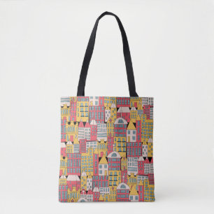 Tote Bag Illustration vintage d'un bâtiment urbain dans le