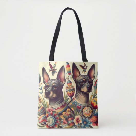 Tote Bag Illustration vintage Xoloitzcuintle (Devant)
