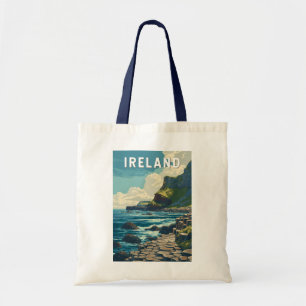 Tote Bag Illustration Voyage Irlande Art Vintage