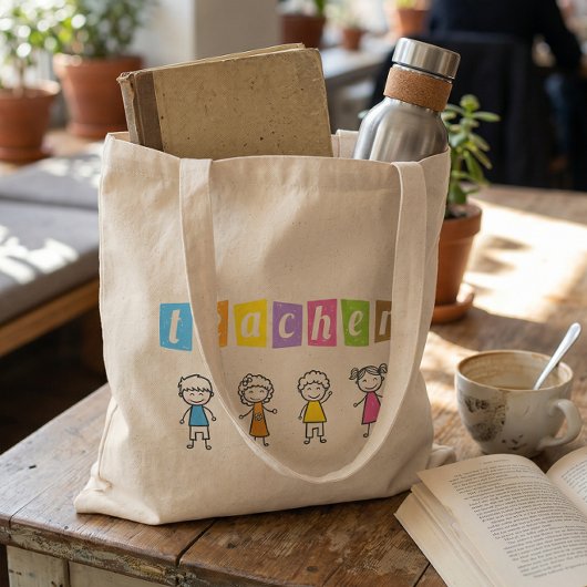 Tote Bag Illustrations de crayon mignon pour enseignant de