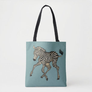 Tote Bag illustrations de zèbre et de renard
