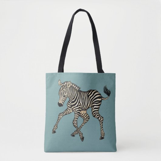 Tote Bag illustrations de zèbre et de renard (Devant)