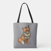 Tote Bag illustrations de zèbre et de renard (Dos)