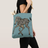 Tote Bag illustrations de zèbre et de renard (De près)