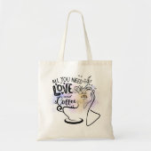 Tote Bag Illustrations esthétiques, Café de fille (Devant)