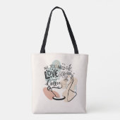 Tote Bag Illustrations esthétiques, Café de fille (Dos)