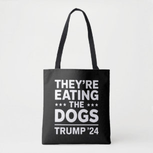 Tote Bag Ils mangent les chiens Débat drôle Citation Trump
