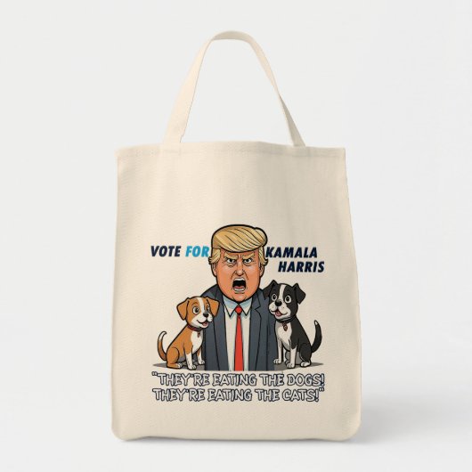 Tote Bag Ils mangent Les Chiens Drôle Trump Kamala 2024 (Devant)