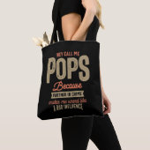Tote Bag Ils M'Appelent Des Pops Parce Qu'Ils Sont Partis D (De près)