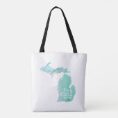 Tote Bag I'm A Michigander Watercolor Filled Silhouette (Dos)