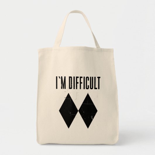 Tote Bag I'm Difficult Skiing Black Diamonds Ski Slopes Gag (Devant)