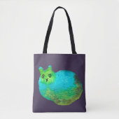 Tote Bag Image d'art de chat bleu gras mou (Devant)