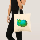 Tote Bag Image d'art de chat bleu gras mou (Devant (produit))