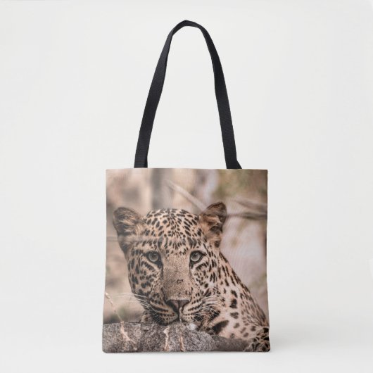 Tote Bag Image d'art fine du léopard ou du portrait de pant (Devant)