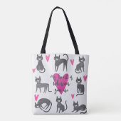 Tote Bag Image de chat mignon. Love lettering (Dos)