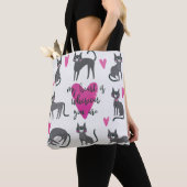 Tote Bag Image de chat mignon. Love lettering (De près)
