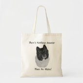 Tote Bag image de chien noir et blanc du genre américain (Devant)