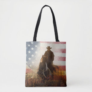 Tote Bag Image de cowboy du Jour de l'Indépendance.